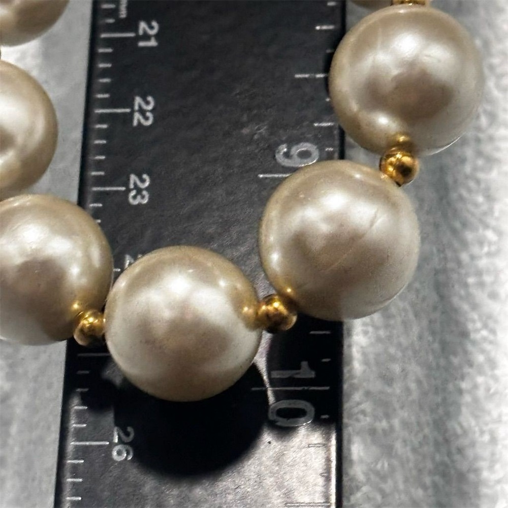 Vintage Napier Gold-Toned Faux Pearl Choker Necklace Women's Signed - Picture 8 of 13